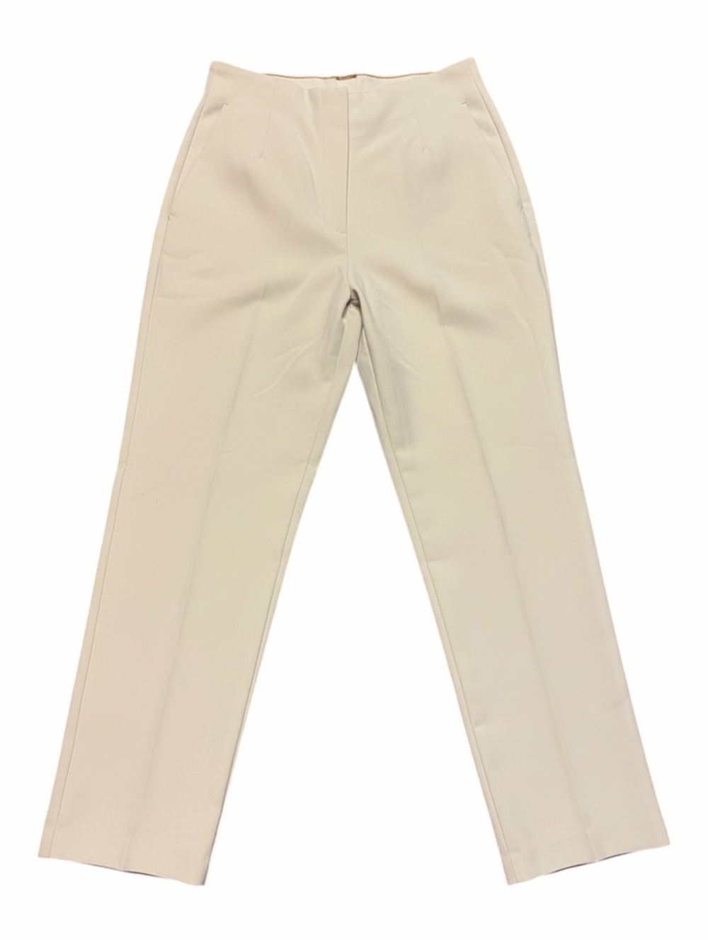 Zara High Waisted Tailored Trousers Ecru Cream Straight Leg Size M - Picture 2 of 8